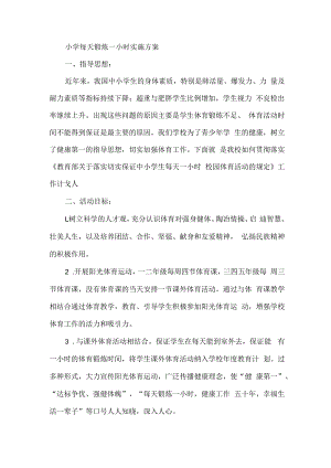 小学每天锻炼一小时实施方案.docx