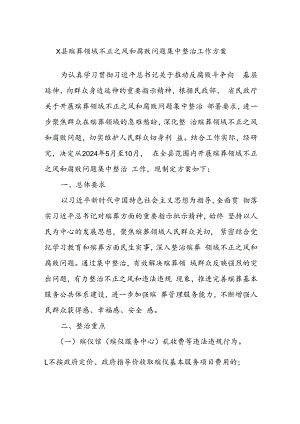 X县殡葬领域不正之风和腐败问题集中整治工作方案.docx