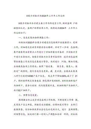 X镇乡村振兴办2024年上半年工作总结.docx