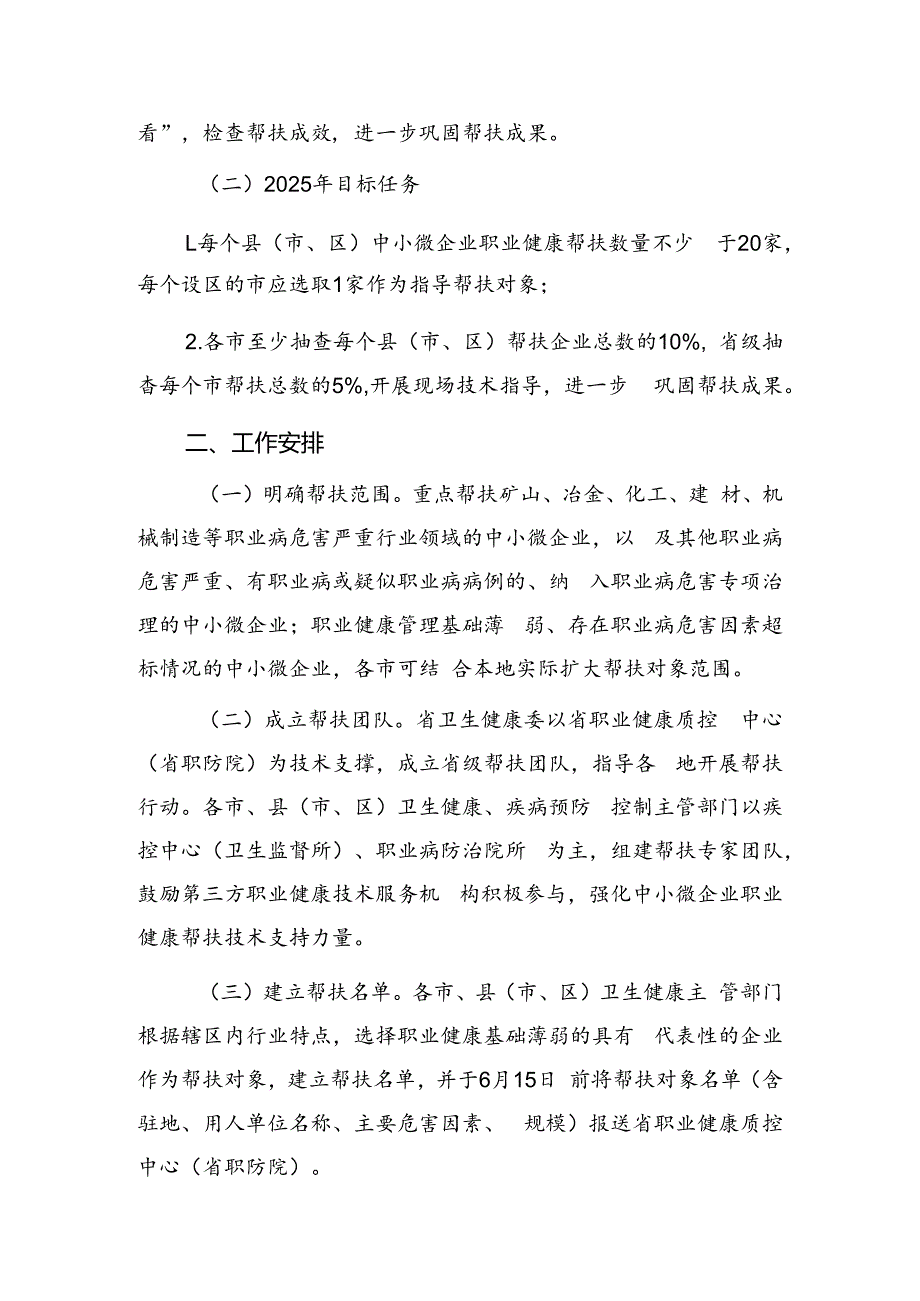 山东省中小微企业职业健康帮扶行动（2024-2025年）实施方案.docx_第2页