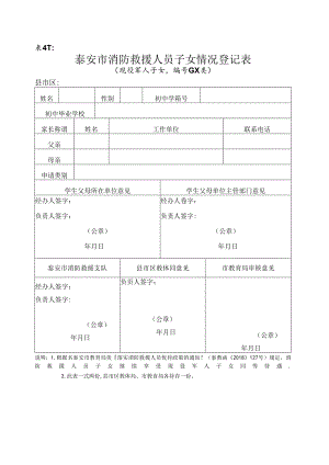 泰安市消防救援人员子女情况登记表.docx