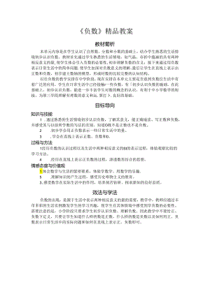 《负数》精品教案.docx