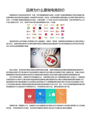 品牌为什么要做电商控价.docx