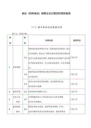 食品（特殊食品）销售企业日管控和周排查表.docx