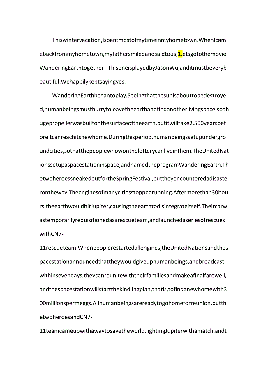 《流浪地球》电影英文观后感.docx_第3页