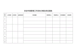 安全环境管理工作目标分解及保证措施表.docx