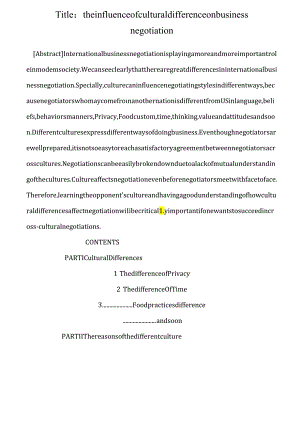 theinfluenceofculturaldifferenceonbusinessnegotiation.docx