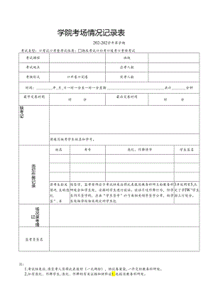 学院考场情况记录表.docx
