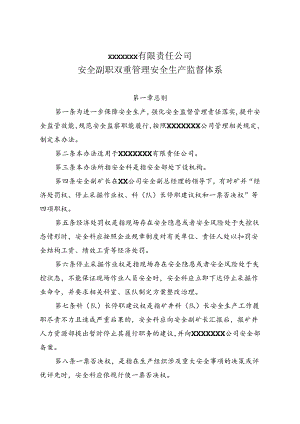 煤矿安全副职双重管理安全生产监督体系.docx