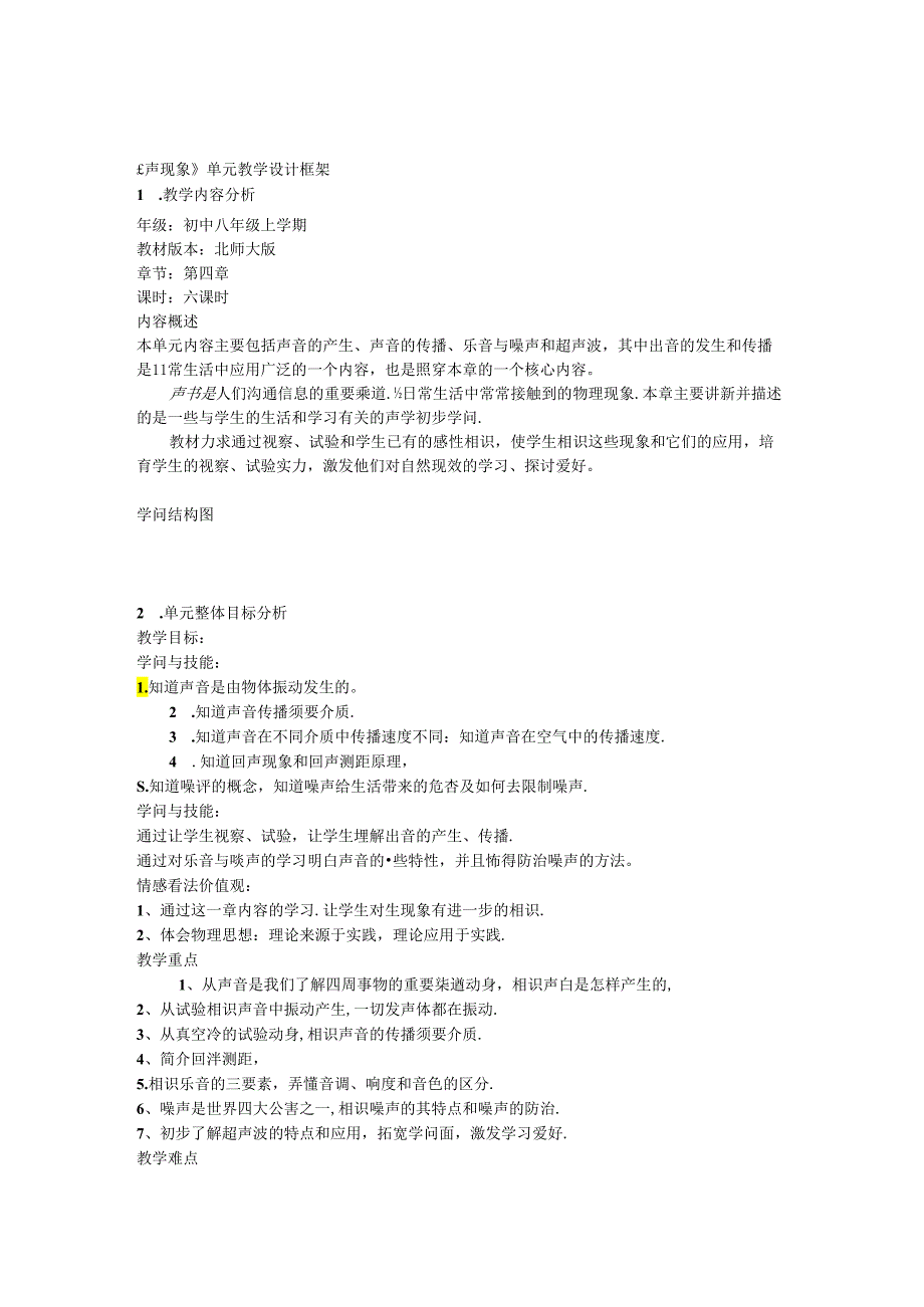 《声现象》单元教学设计框架.docx_第1页