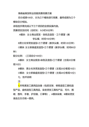 海南省美发职业技能竞赛竞赛方案.docx