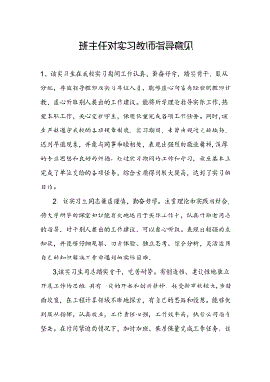 班主任对实习教师指导意见.docx
