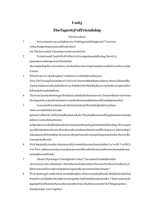 Unit-5-The-Tapestry-of-Friendship课文翻译综合教程四.docx
