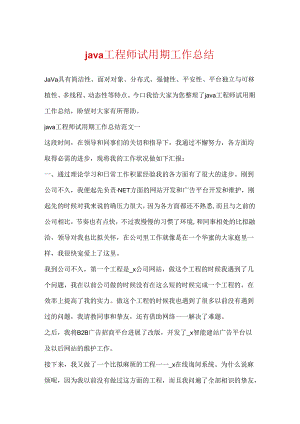 java工程师试用期工作总结.docx