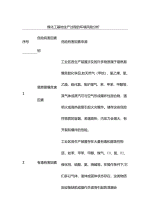 煤化工基地生产过程的环境风险分析.docx