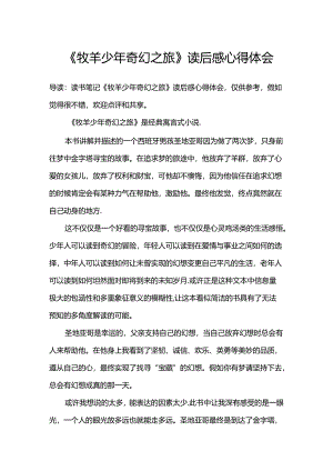 《牧羊少年奇幻之旅》读后感心得体会.docx