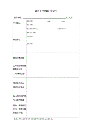 【工程管理】项目工程巡查汇报材料.docx