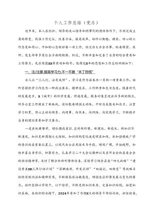 个人工作总结（党办）.docx