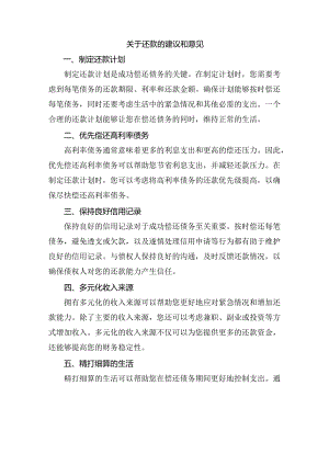 关于还款的建议和意见.docx