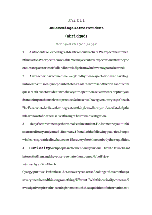 Unit11OnBecomingaBetterStudent课文翻译综合教程三.docx