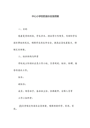 中心小学校防溺水应急预案.docx
