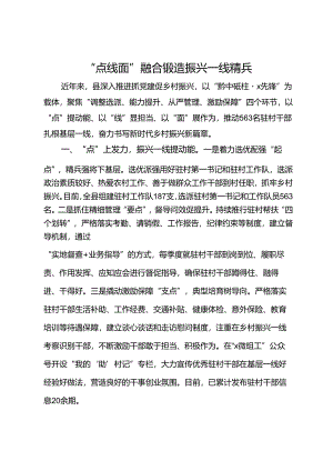 经验做法：“点线面”融合锻造振兴一线精兵.docx
