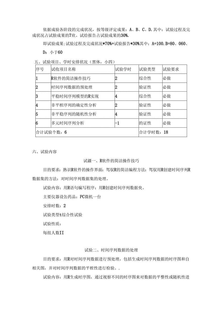 《应用时间序列分析》实验大纲.docx_第2页