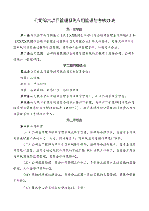 公司综合项目管理系统应用管理与考核办法.docx