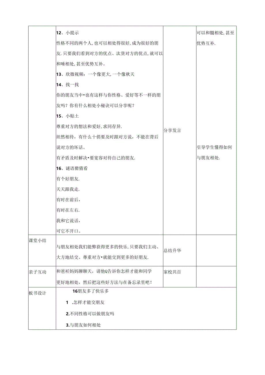 16《朋友多了快乐多》教学设计 心理健康二年级下册教科版.docx_第3页