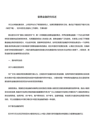 普惠金融研究综述.docx