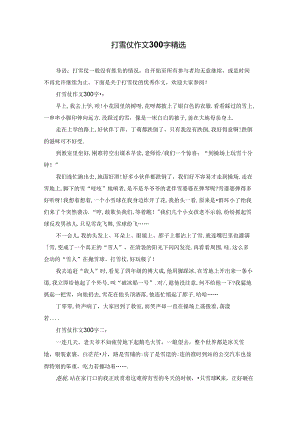 打雪仗作文300字精选.docx