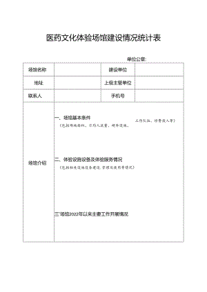 医药文化体验场馆建设情况统计表.docx