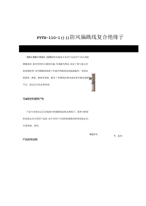 FYTX-110防风偏跳线复合绝缘子.docx