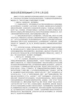 派驻纪检监察组2024年上半年工作总结.docx