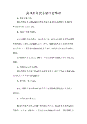 实习期驾驶车辆注意事项.docx