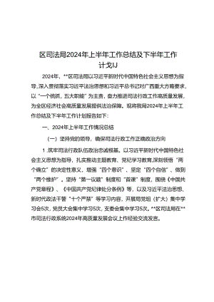区司法局2024年上半年工作总结及下半年工作计划.docx