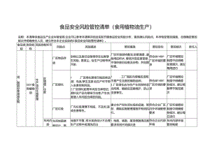 食品安全风险管控清单（食用植物油生产）.docx