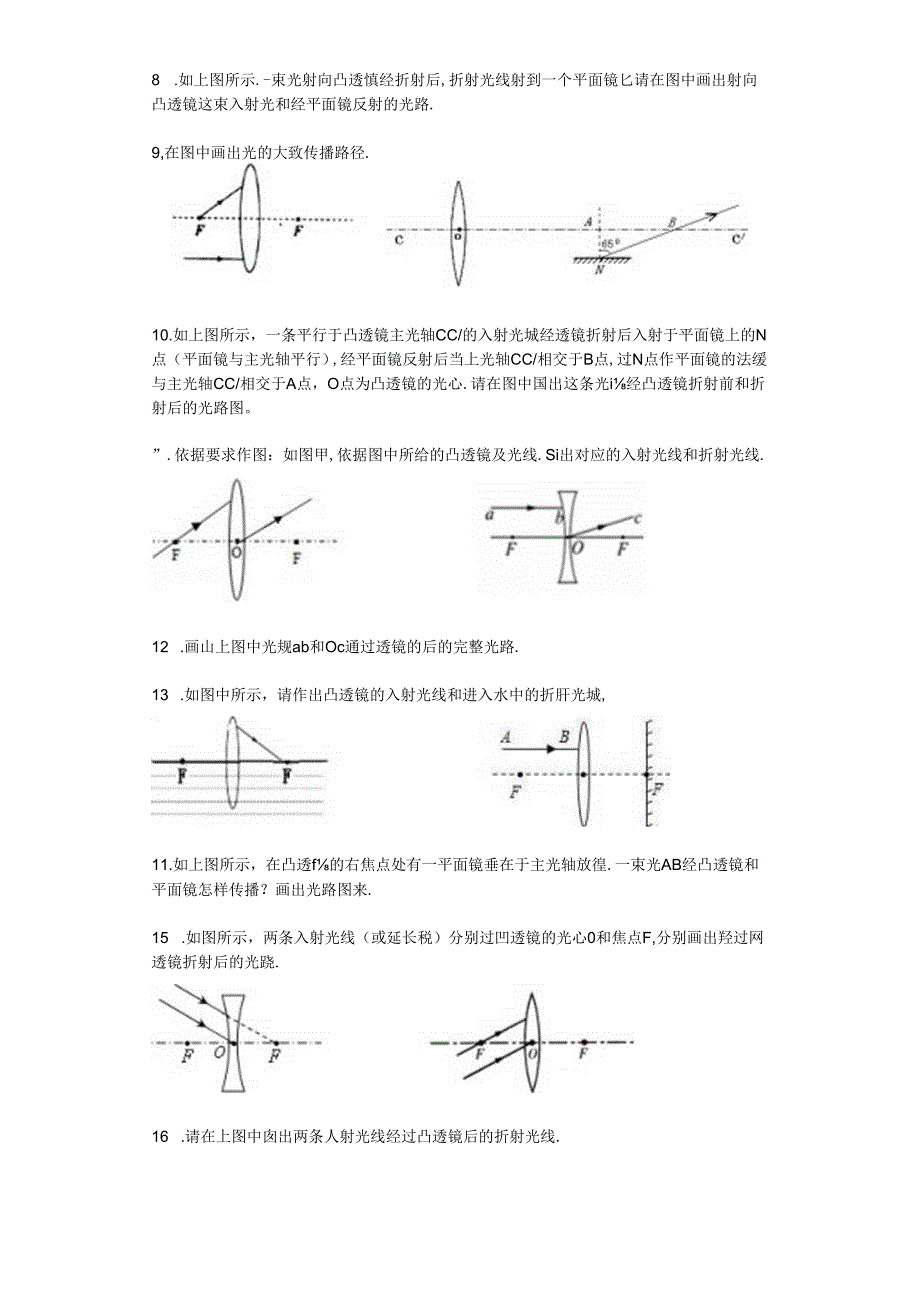 “凸透镜成像”作图训练题.docx_第2页