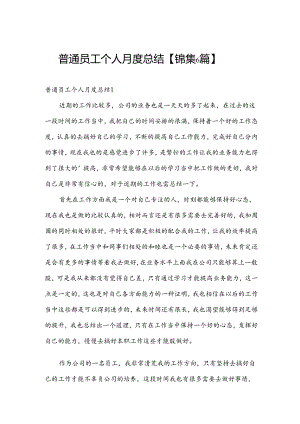 普通员工个人月度总结【锦集6篇】.docx