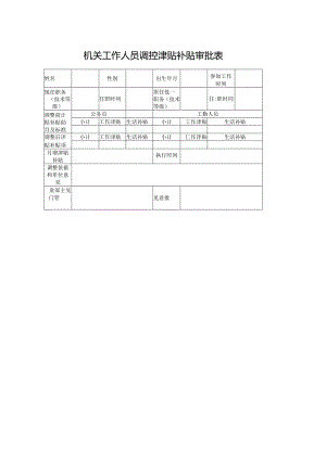 机关工作人员调整津贴补贴审批表.docx
