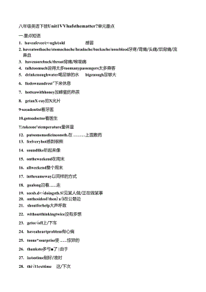 Unit1-What's-the-matter重点知识短语等.docx