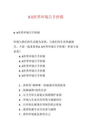 6.5世界环境日手抄报.docx