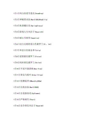 每一天所代表的花名.docx