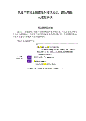 急救用药肾上腺素注射液适应症、用法用量及注意事项.docx