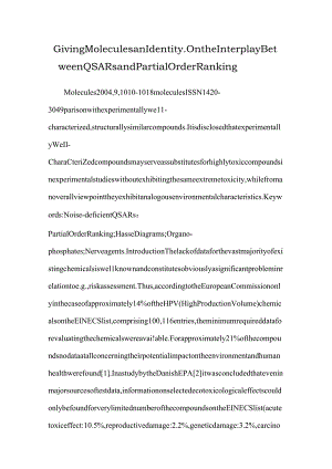 Giving Molecules an Identity. On the Interplay Between QSARs and Partial Order Ranking.docx