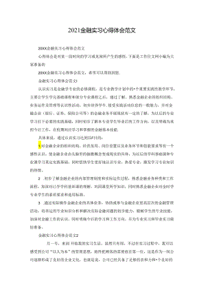 2021金融实习心得体会范文.docx