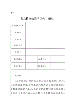河南省药品检查缺陷项目表.docx