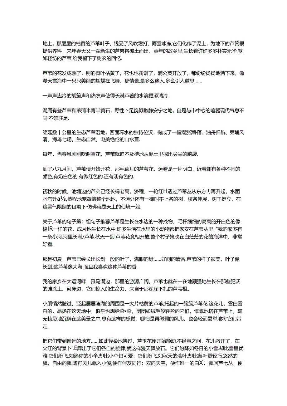 关于白洋淀芦苇的广告语（优美词句）.docx_第2页
