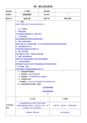 QC组长岗位职责说明书.docx