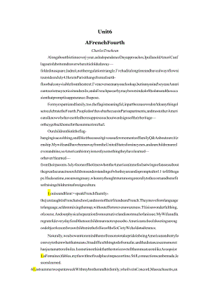 Unit-6-A-French-Fourth课文翻译综合教程四.docx